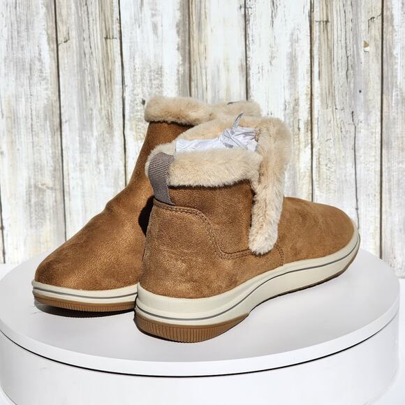 NEW - Clarks Women's Breeze Faux Fur Booties - Size 5 M - Dark Tan/ Brown - Picture 7 of 9